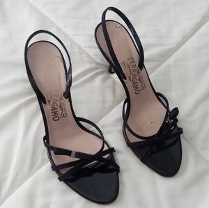 Salvatore Ferragamo Slingbacks Black 7.5